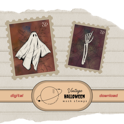 Mock Vintage Halloween Stamps [Digital Download]