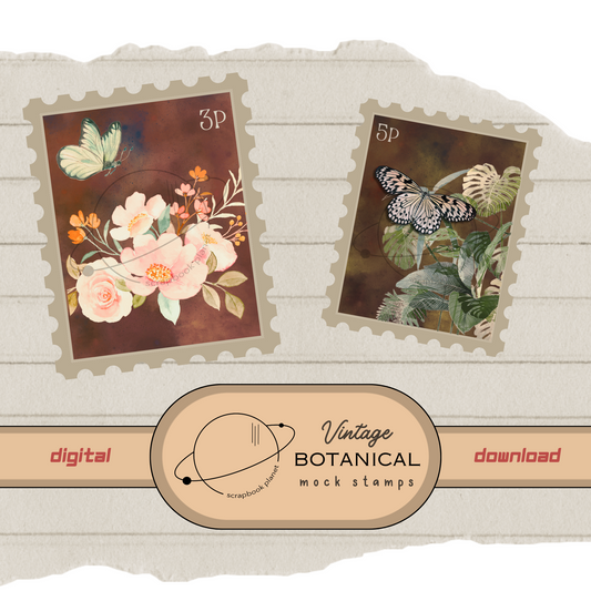 Mock Vintage Botanical Stamps [Digital Download]