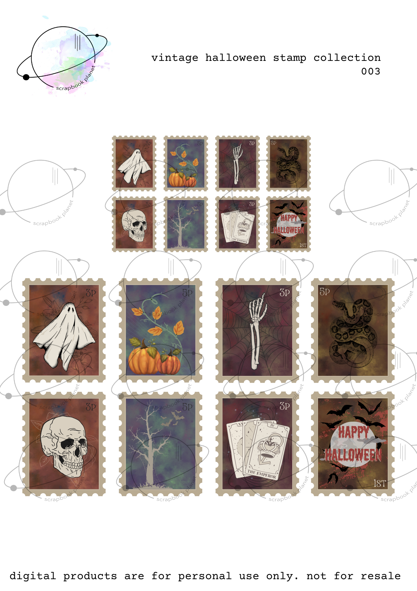 Mock Vintage Halloween Stamps [Digital Download]