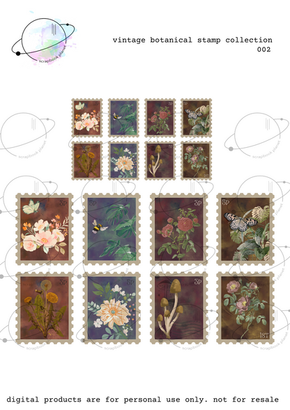 Mock Vintage Botanical Stamps [Digital Download]